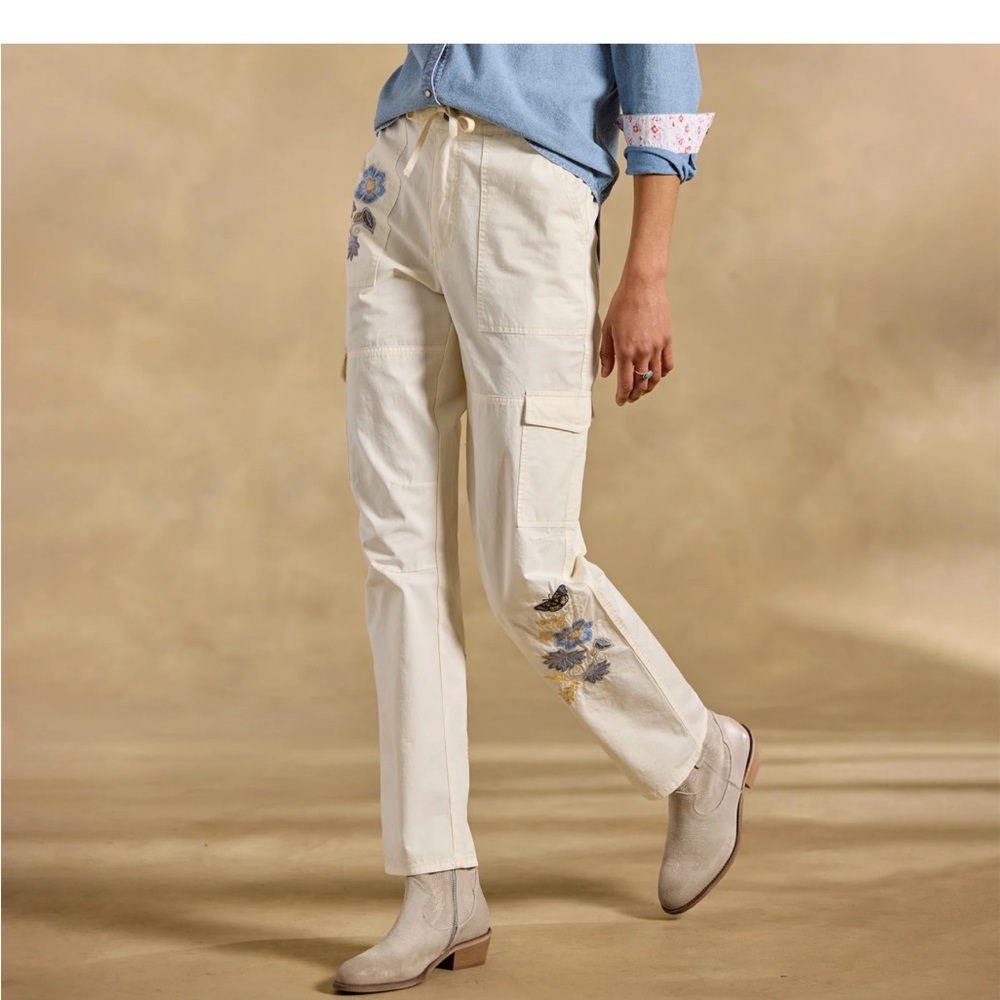 Sundance Starling Floral Embroidered Cargo Pants,